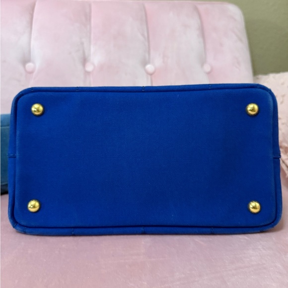 AUTHENTIC PRADA CANAPA Cobalt Blue Canvas Tote - Picture 15 of 16